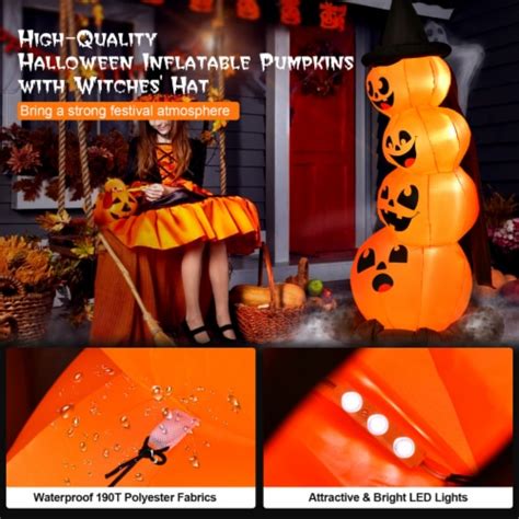 Get in the Halloween Spirit with a Blow Up Pumpkin and Witch Hat